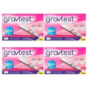 Kit 4 unidades Teste de Gravidez em Tira Gravtest Easy