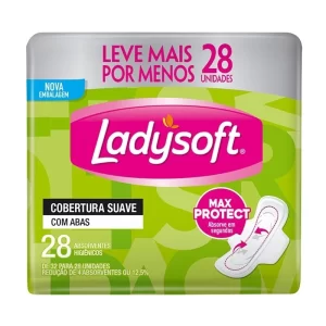 Absorvente Ladysoft Suave com Abas 28 Unidades Leve Mais Por Menos