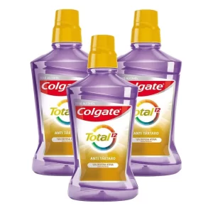 Kit Enxaguante Bucal Colgate Total 12 Anti Tartar 500ml com 3 unidades