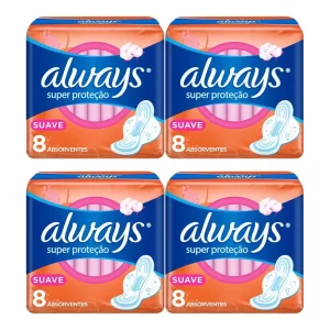 Kit 4 und Absorvente Always Super Proteção Suave abas 8 und