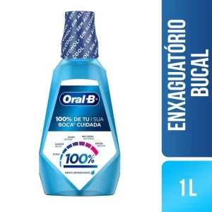 Enxaguante Bucal Oral-B 100% De Sua Boca Cuidada Sabor Menta Refrescante 1l