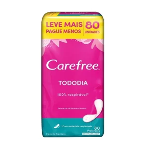 Absorvente Carefree Todo Dia sem Perfume Leve mais Pague Menos - Embalagem com 80 Unidades