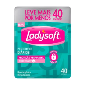 Protetor Diário Ladysoft Proteção Respirável Toque Suave 40 Unidades
